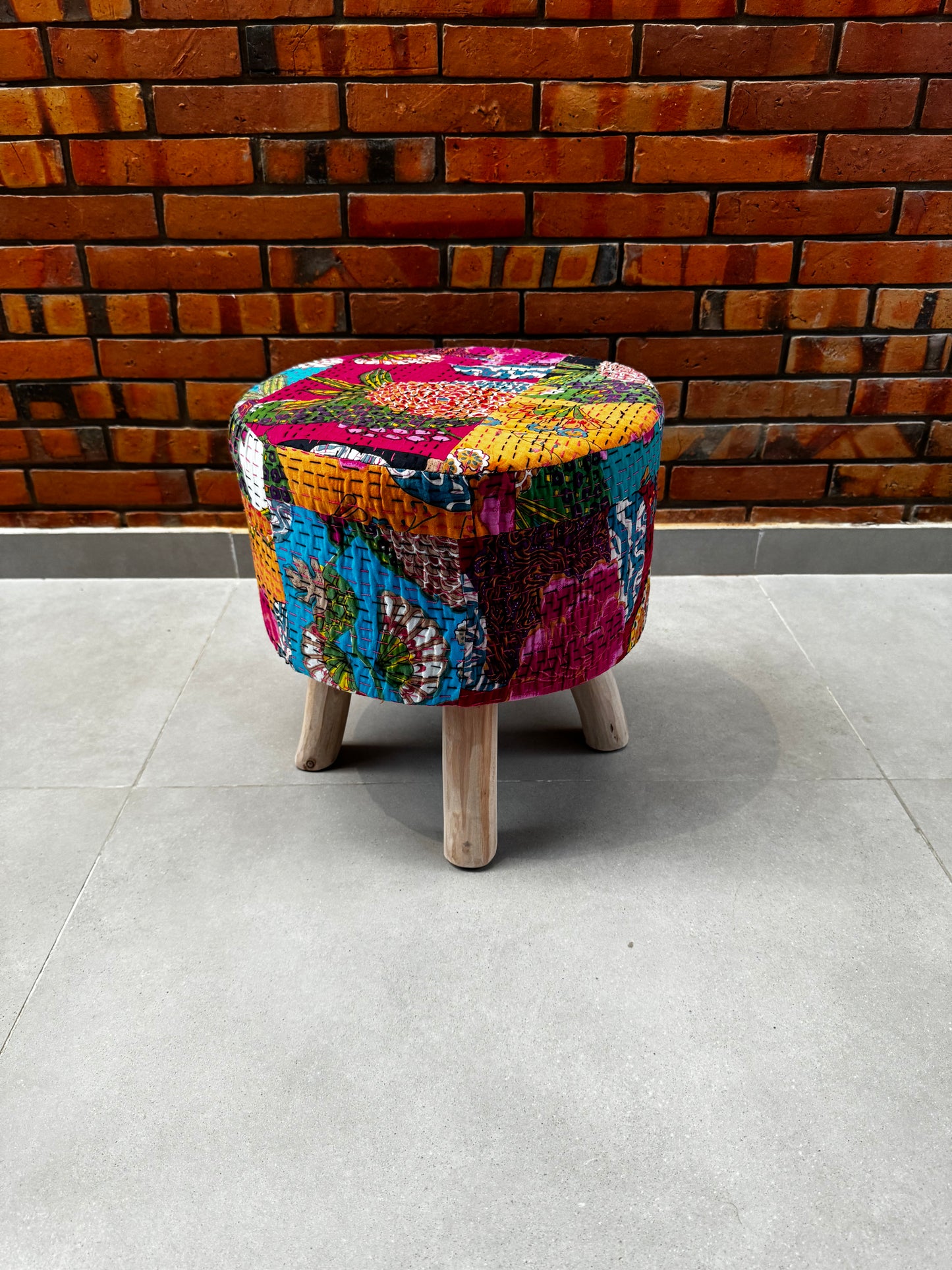 Puff Kantha Stool